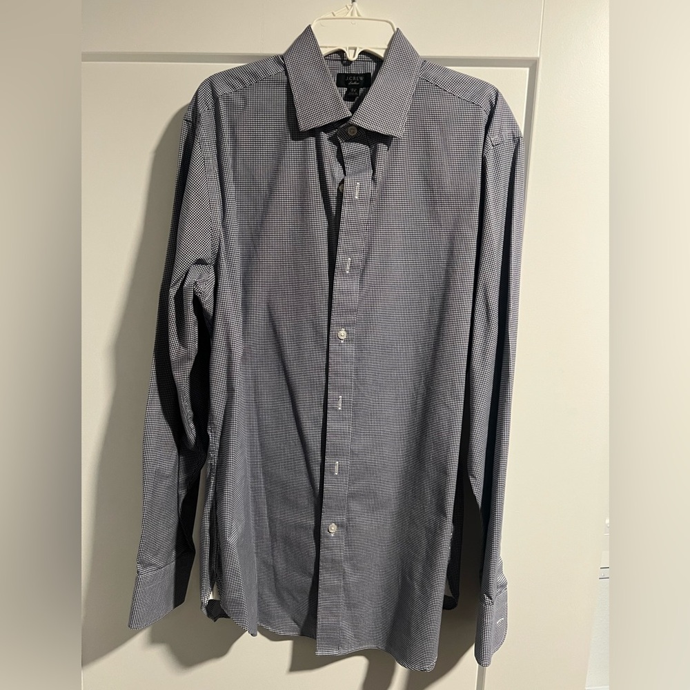 J.Crew Ludlow micro gingham shirt size 15.5/34